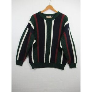 Vintage 90s County Seat Wool Blend Sweater Men Large Striped Pullover